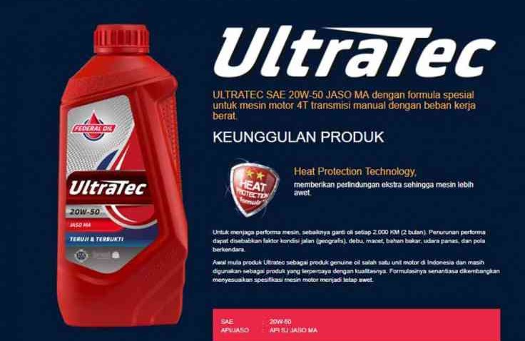 Federal Ultratec Oli Terbaik Untuk Motor Yamaha dan Honda 